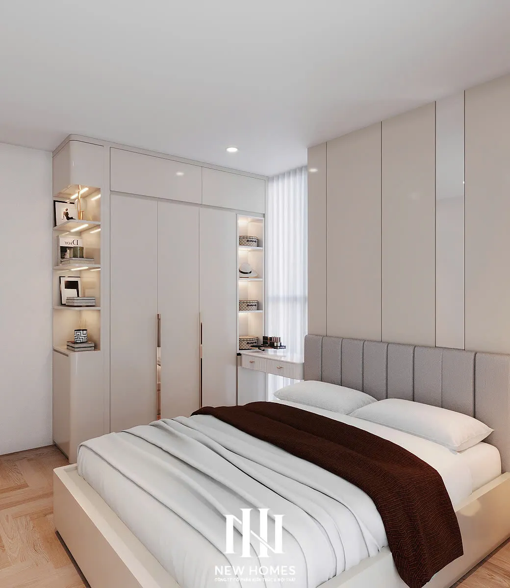 Căn 2PN Hiện đại — 90 Láng Hạ — phòng ngủ 2, thiết kế 3d