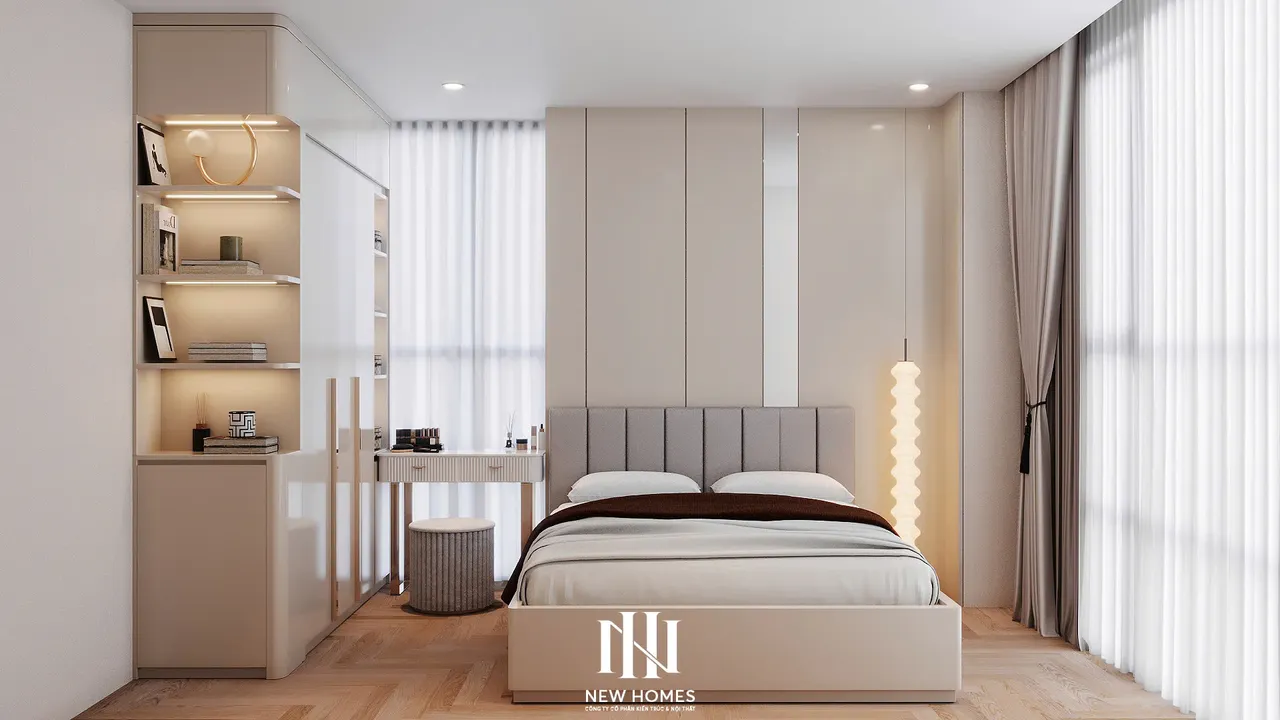 Căn 2PN Hiện đại — 90 Láng Hạ — phòng ngủ 2, thiết kế 3d