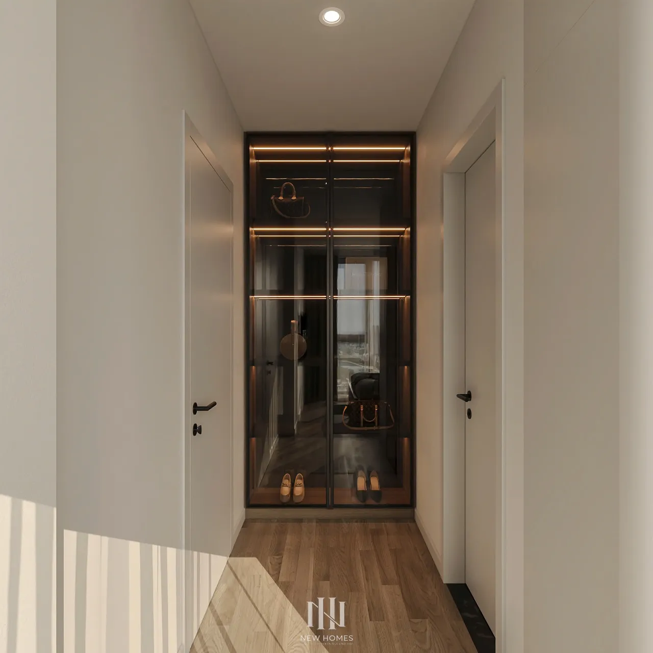 Căn 2PN Hiện đại — Canopy Vinhomes Smart City — sảnh – lối vào, thiết kế 3d