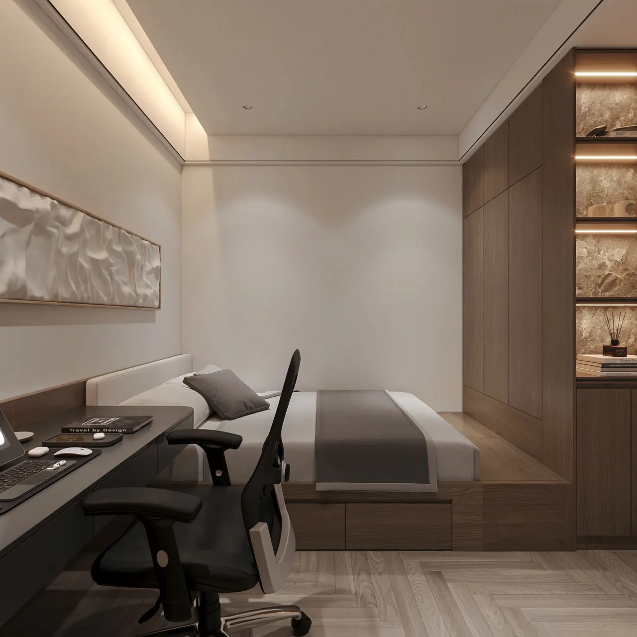 Mẫu nội thất Hiện đại — Chi nhánh Hải Dương — phòng ngủ 3, thiết kế 3d