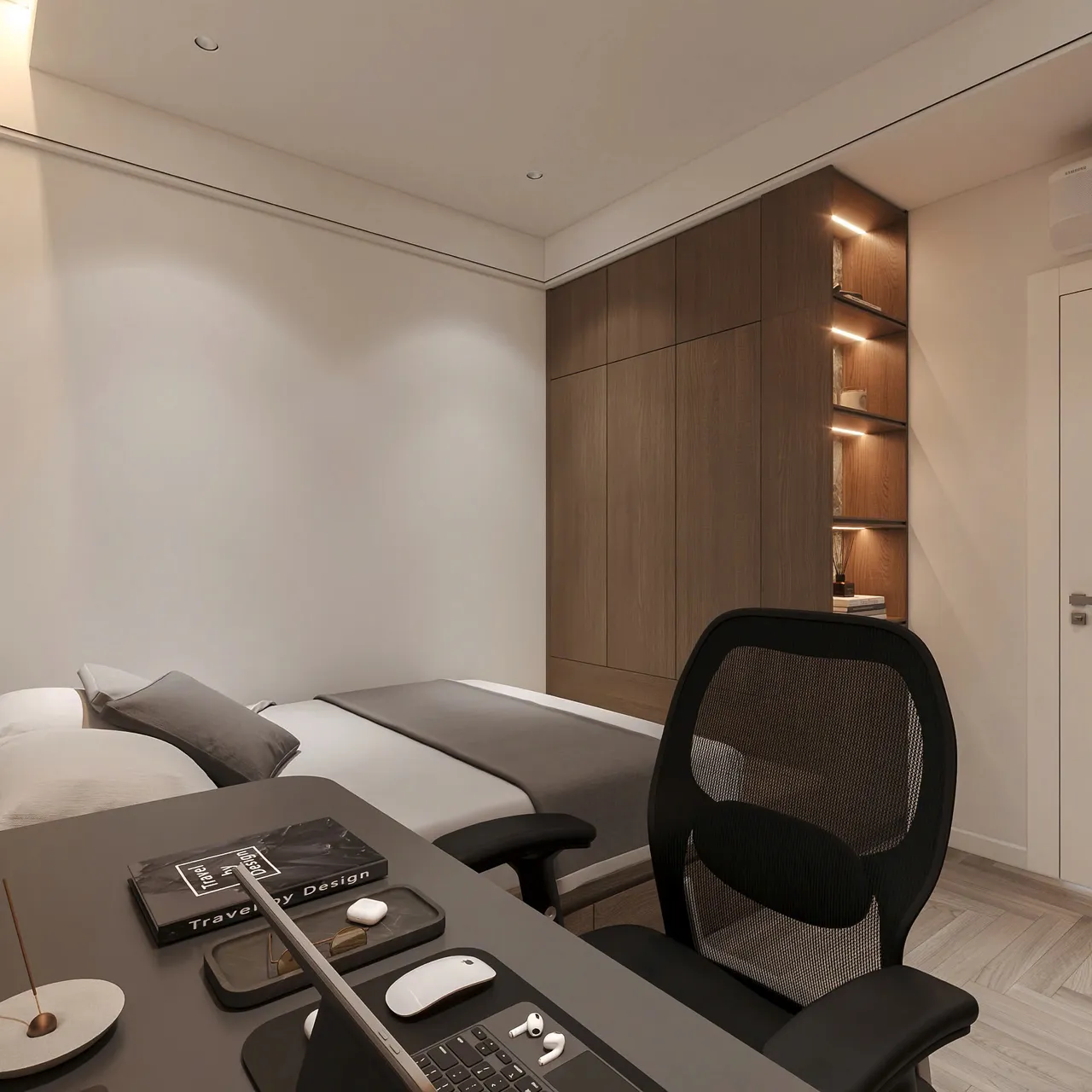 Mẫu nội thất Hiện đại — Chi nhánh Hải Dương — phòng ngủ 3, thiết kế 3d