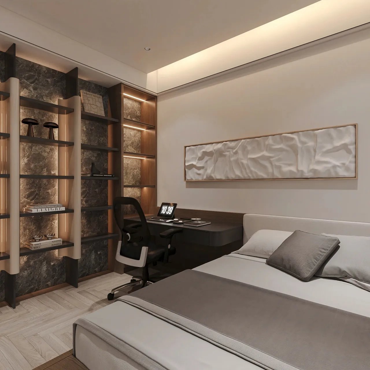 Mẫu nội thất Hiện đại — Chi nhánh Hải Dương — phòng ngủ 3, thiết kế 3d