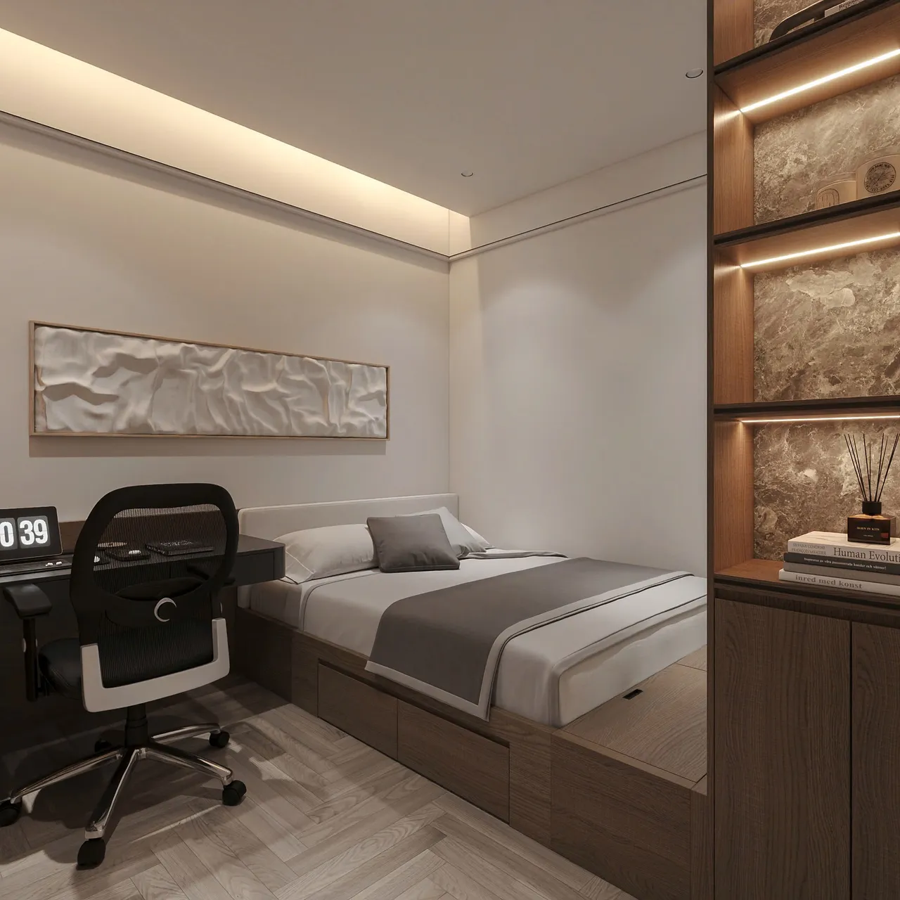 Mẫu nội thất Hiện đại — Chi nhánh Hải Dương — phòng ngủ 3, thiết kế 3d