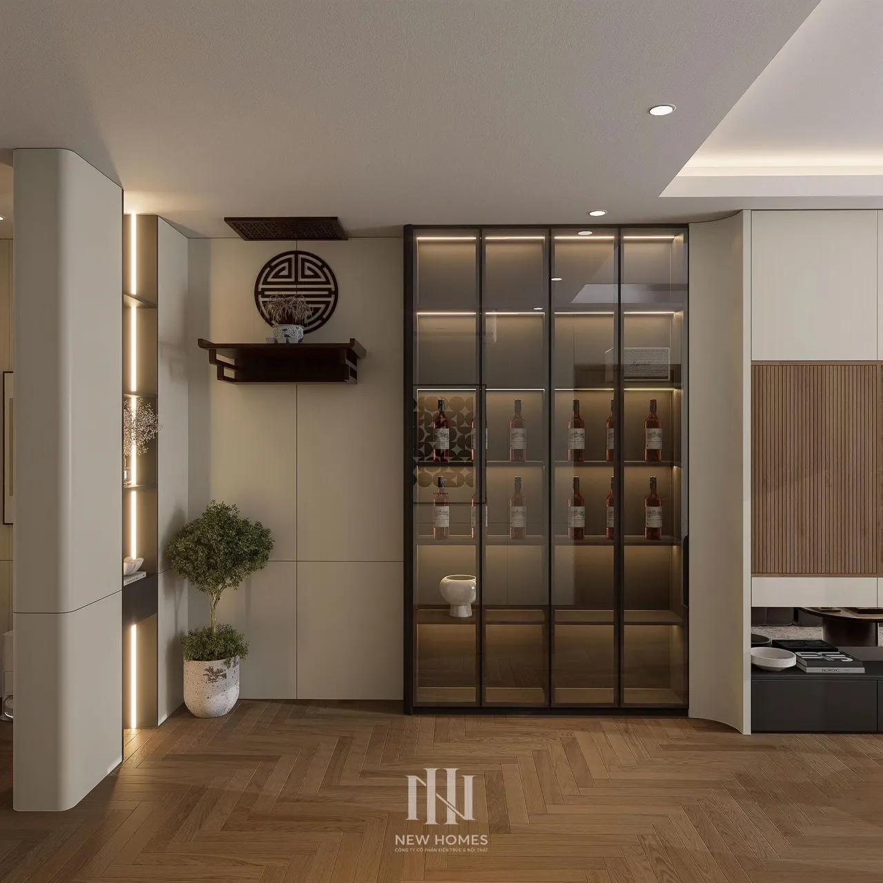 Căn 3PN Hiện đại — Ecolake — phòng thờ, thiết kế 3d