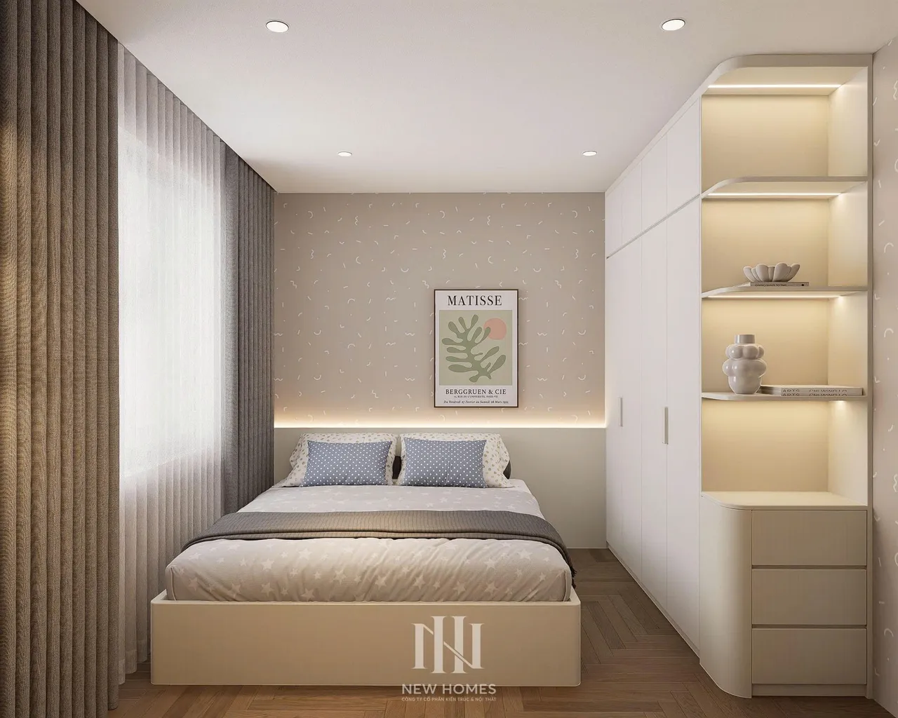 Căn 3PN Hiện đại — Ecolake — phòng ngủ 3, thiết kế 3d