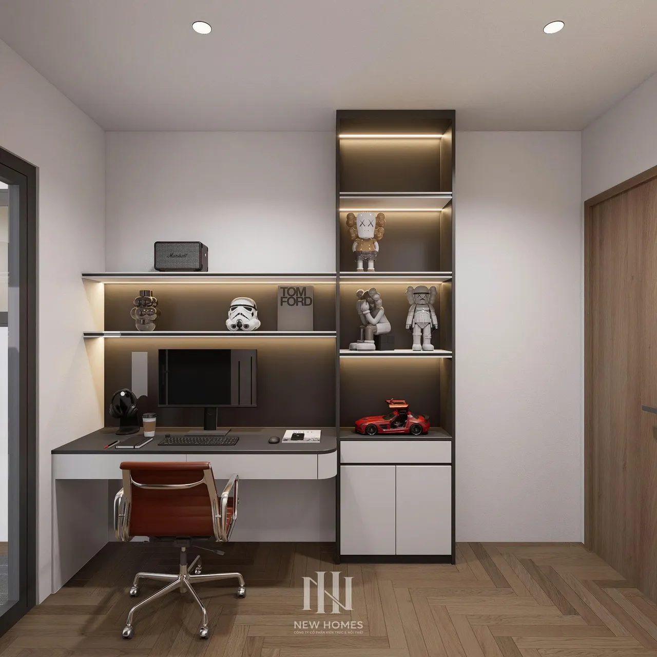Căn 3PN Hiện đại — Ecolake — phòng ngủ 2, thiết kế 3d