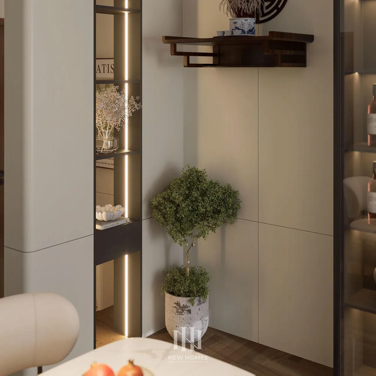 Căn 3PN Hiện đại — Ecolake — phòng thờ, thiết kế 3d