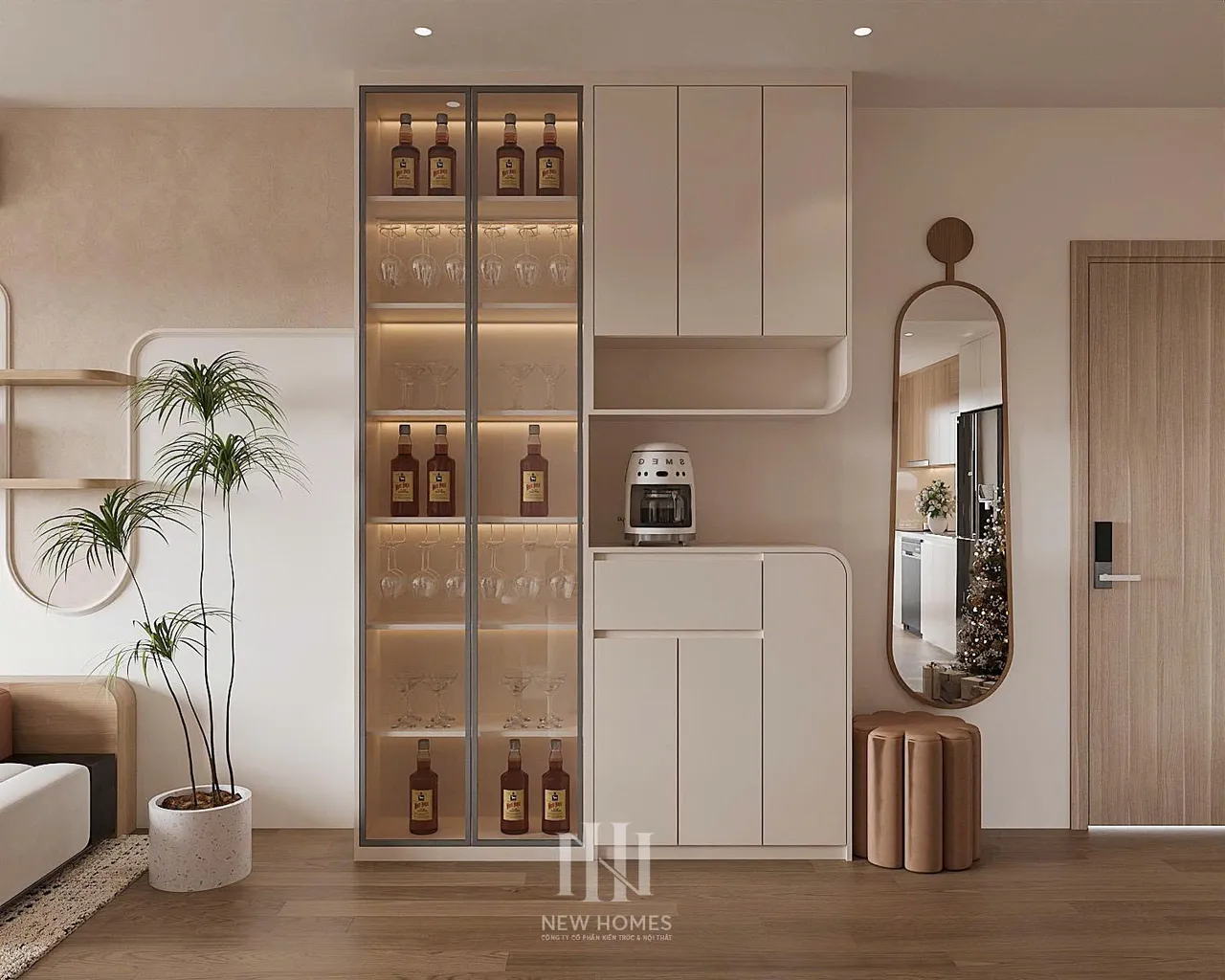 Căn 2PN Hiện đại — GS5 Vinhomes Smart City — sảnh – lối vào, thiết kế 3d