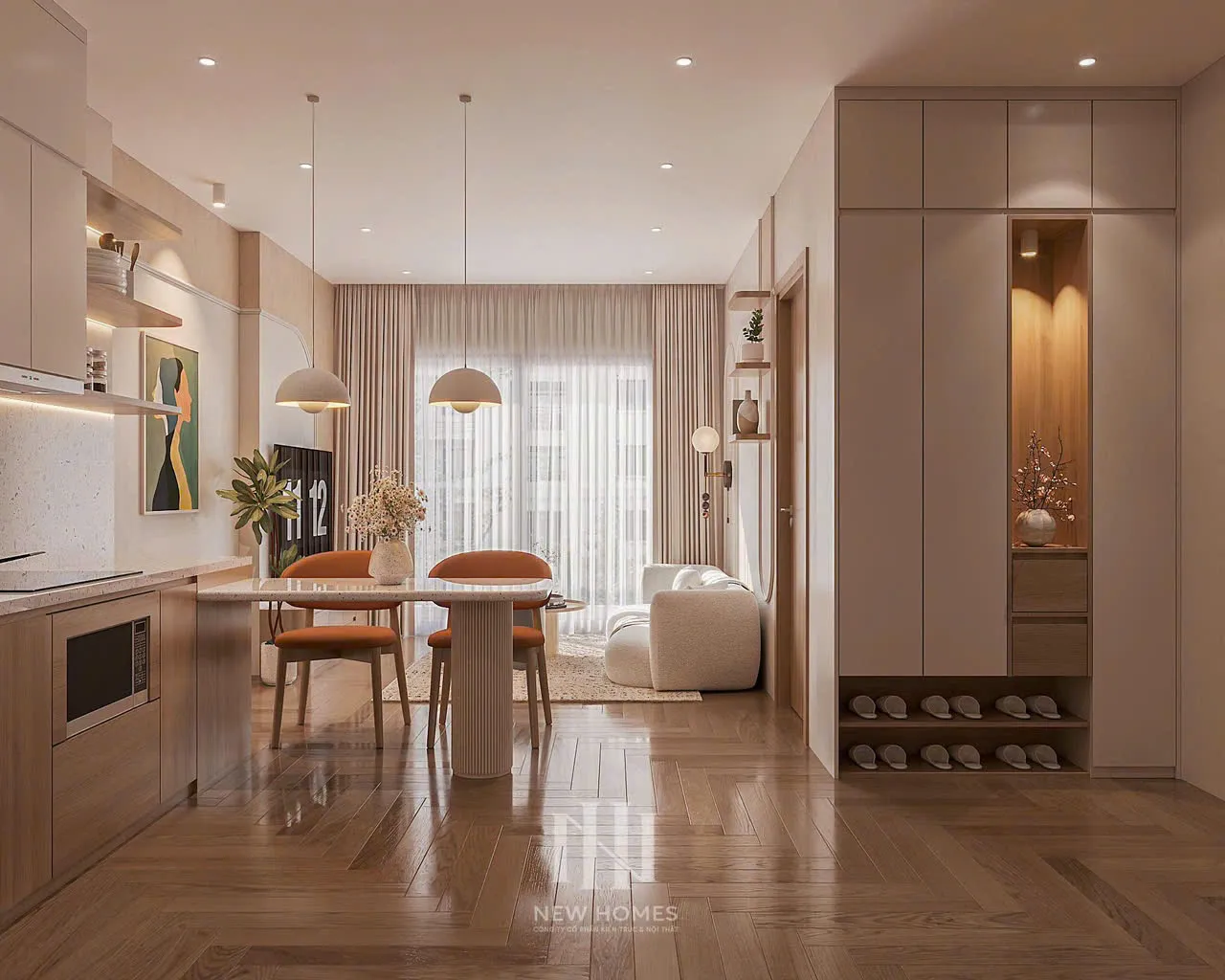 Mẫu nội thất Hiện đại — GS5 Vinhomes Smart City — sảnh – lối vào, thiết kế 3d