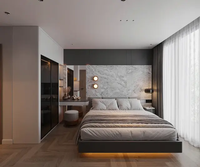 Phòng ngủ master — Căn 2PN Hiện đại — GS5 Vinhomes Smart City