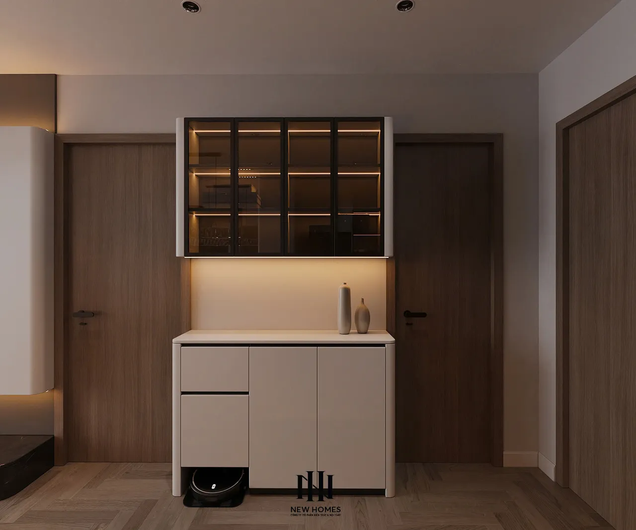 Căn 2PN Hiện đại — GS5 Vinhomes Smart City — sảnh – lối vào, thiết kế 3d