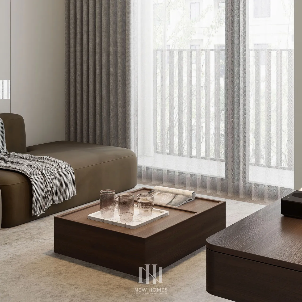 Căn 3PN Hiện đại — GS5 Vinhomes Smart City — phòng khách, thiết kế 3d