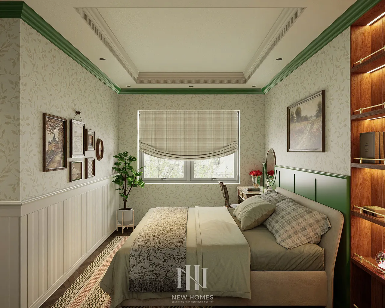 Căn 2PN — GS6 Vinhomes Smart City — phòng ngủ master, thiết kế 3d
