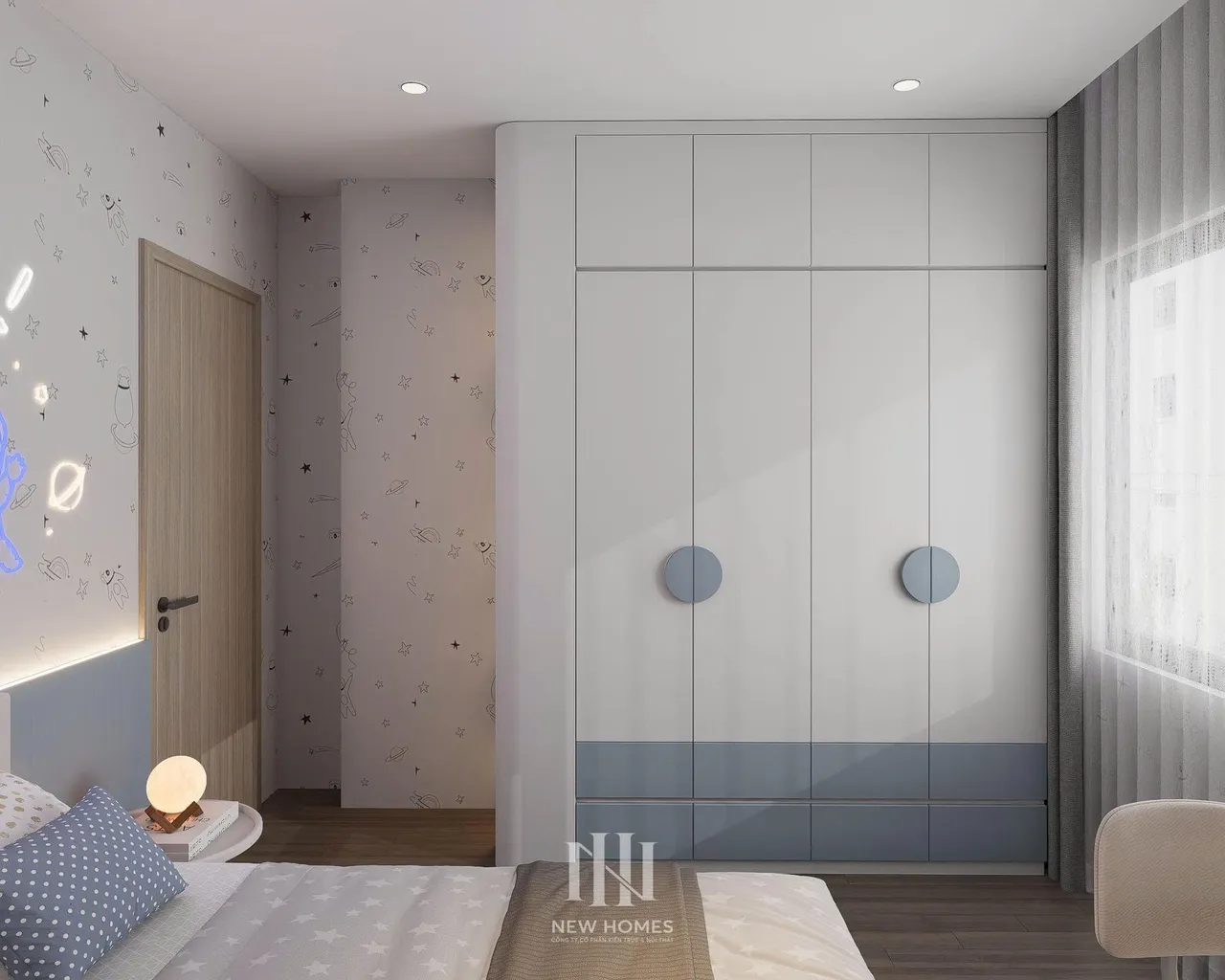 Căn 3PN Hiện đại — GS6 Vinhomes Smart City — phòng ngủ 3, thiết kế 3d