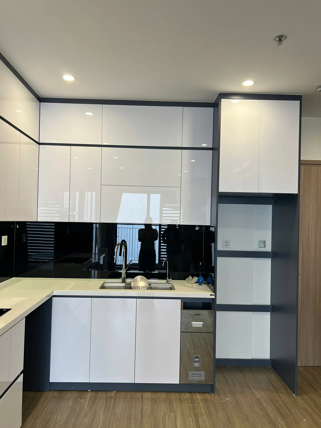 Căn 3PN Hiện đại — GS6 Vinhomes Smart City — bếp – phòng ăn, hoàn thiện thực tế