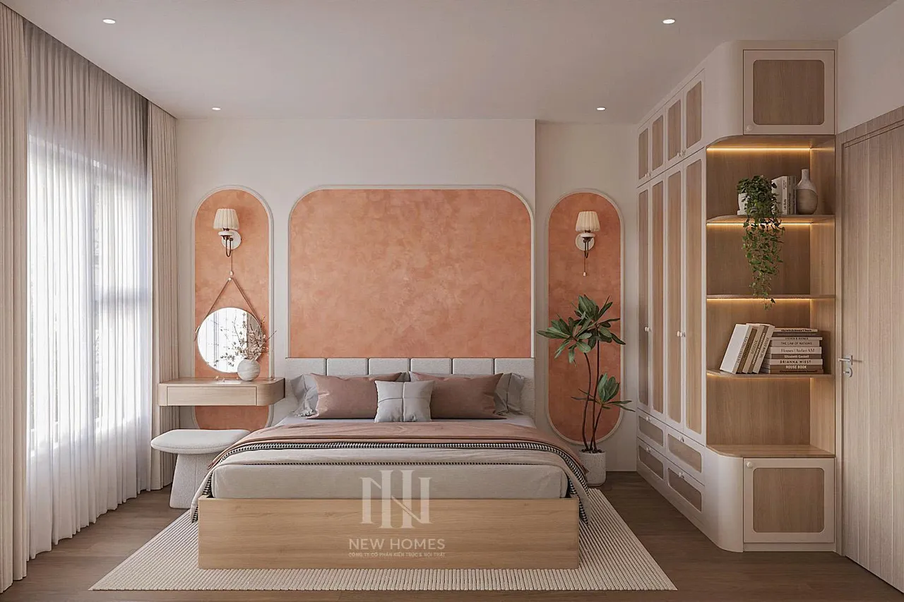 Căn 2PN Hiện đại — GS6 Vinhomes Smart City — phòng ngủ master, thiết kế 3d