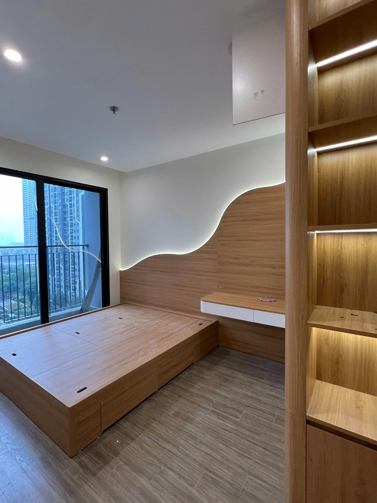 Căn 1PN Hiện đại — GS6 Vinhomes Smart City — phòng ngủ master, hoàn thiện thực tế