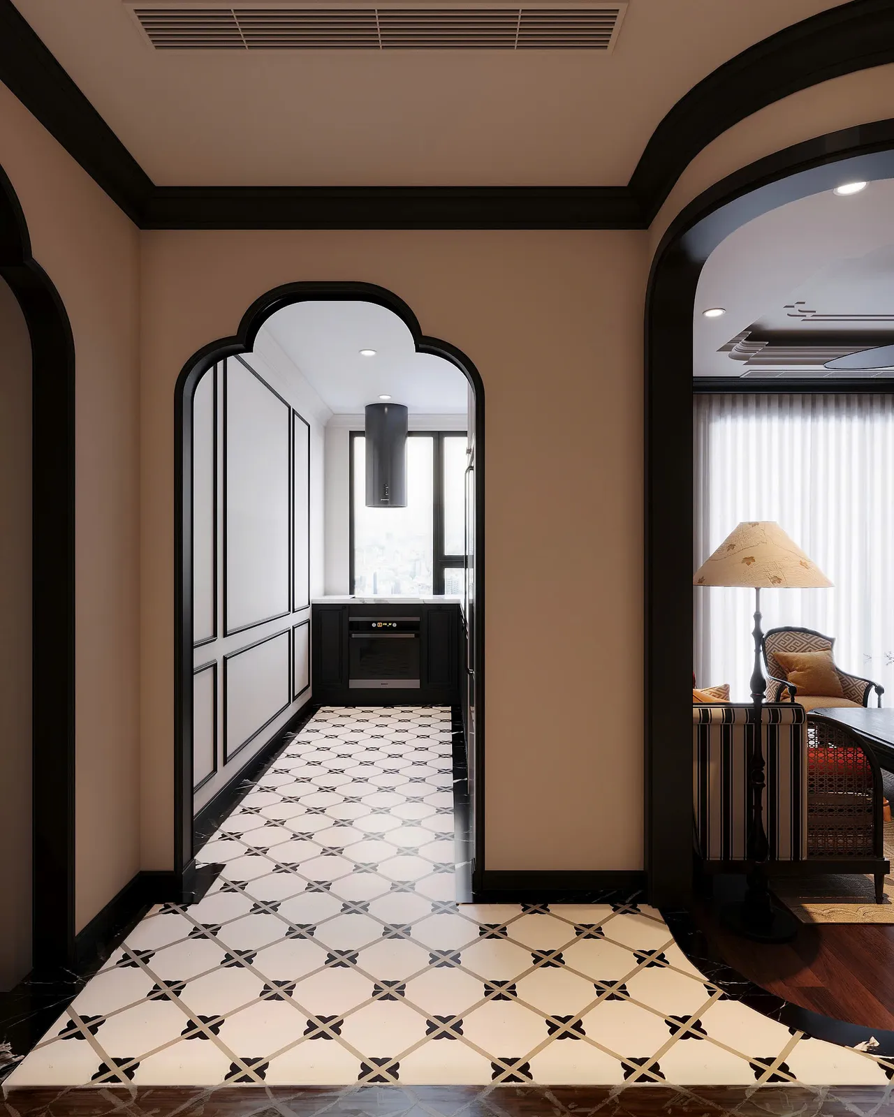 Mẫu nội thất — Khách sạn Nga — sảnh – lối vào, thiết kế 3d