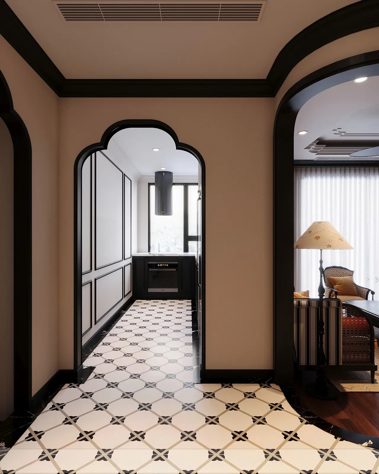 Mẫu nội thất — Khách sạn Nga — sảnh – lối vào, thiết kế 3d