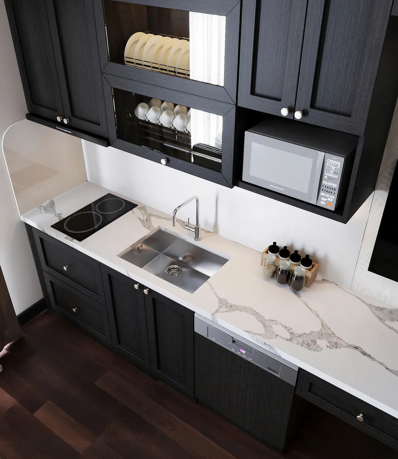 Mẫu nội thất — Khách sạn Nga — bếp – phòng ăn, thiết kế 3d