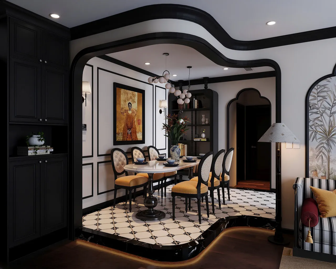 Mẫu nội thất — Khách sạn Nga — bếp – phòng ăn, thiết kế 3d