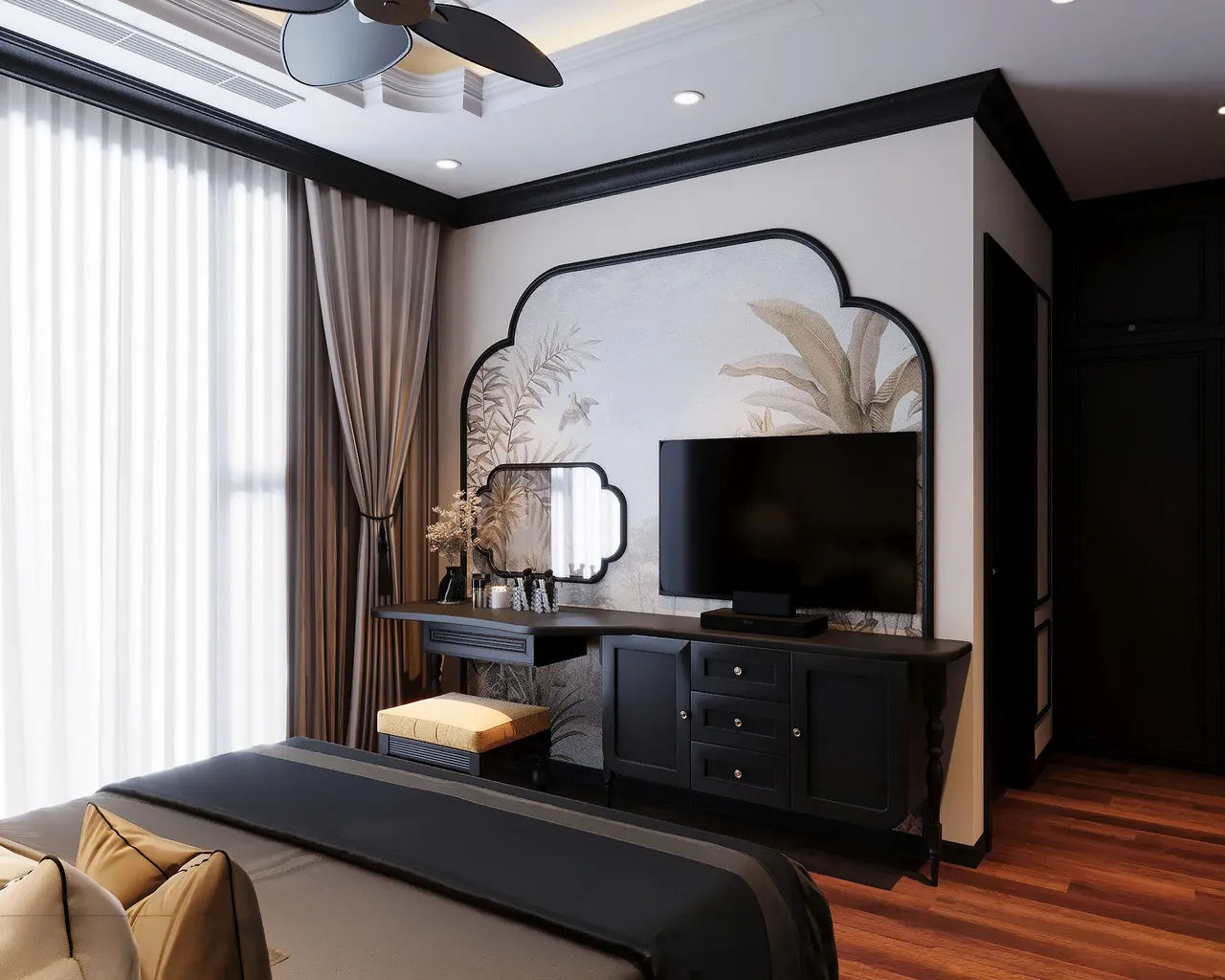 Mẫu nội thất — Khách sạn Nga — phòng ngủ 2, thiết kế 3d