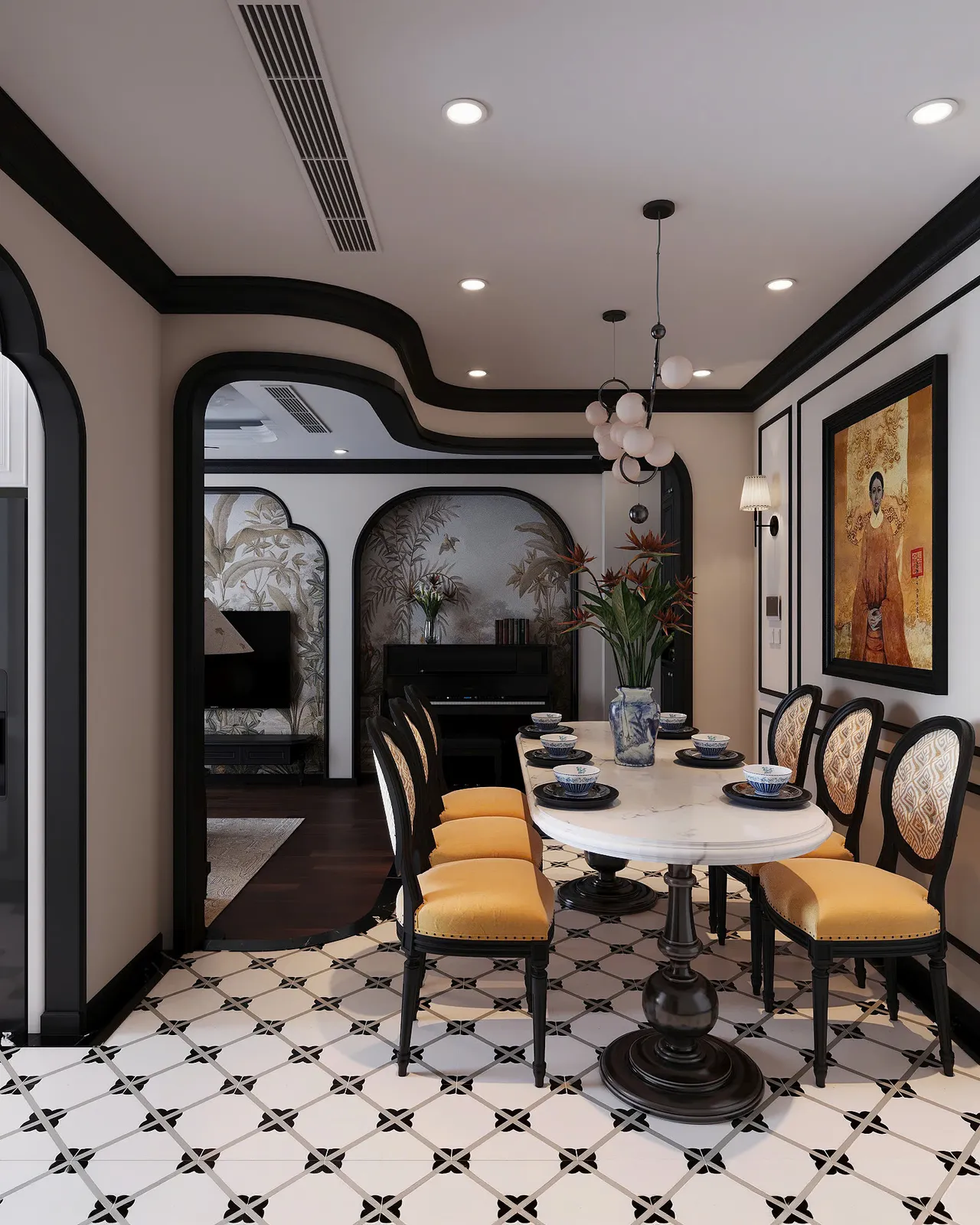 Mẫu nội thất — Khách sạn Nga — bếp – phòng ăn, thiết kế 3d