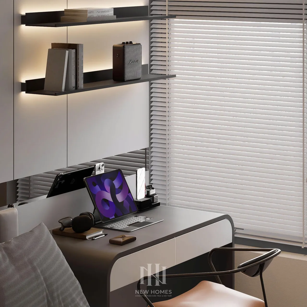 Căn 3PN Hiện đại — Lumi Hà Nội toà S1 — phòng ngủ 2, thiết kế 3d