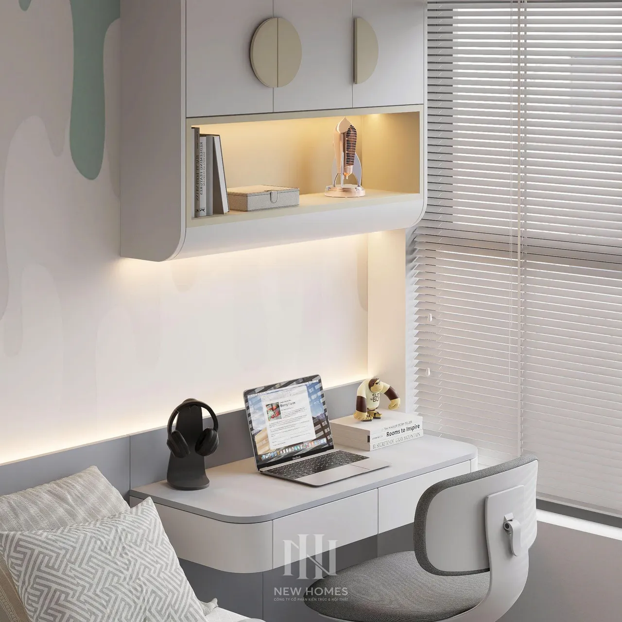 Căn 3PN Hiện đại — Lumi Hà Nội toà S1 — phòng ngủ 3, thiết kế 3d