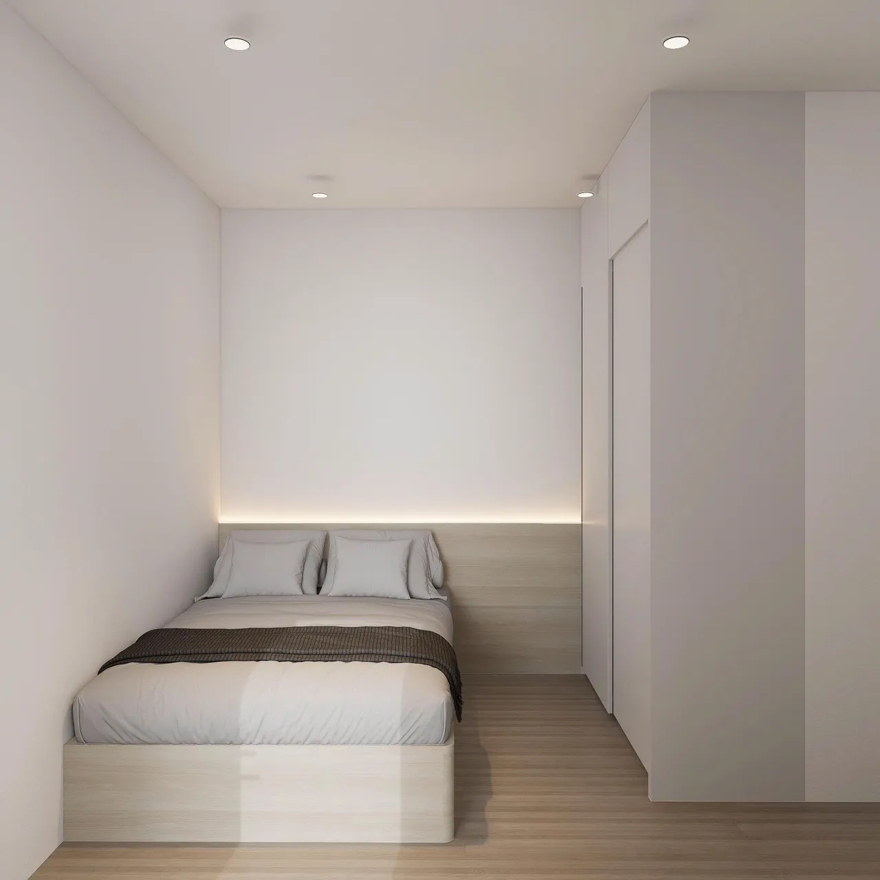 Căn 2PN Hiện đại — Lumi Hà Nội toà S5 — phòng ngủ 2, thiết kế 3d
