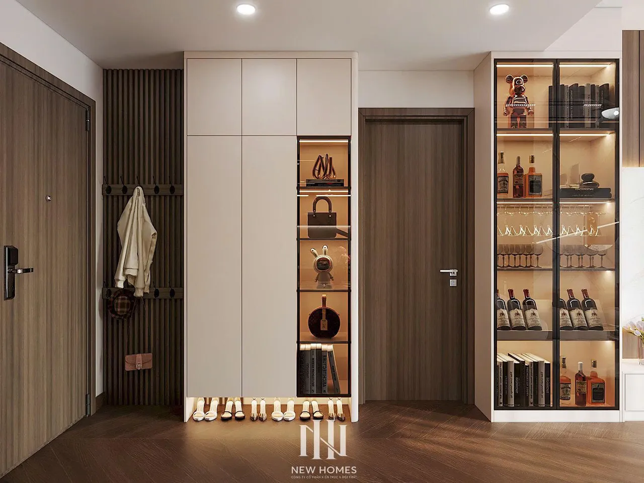 Căn 3PN Hiện đại — Lumière Evergreen toà A1 — sảnh – lối vào, thiết kế 3d