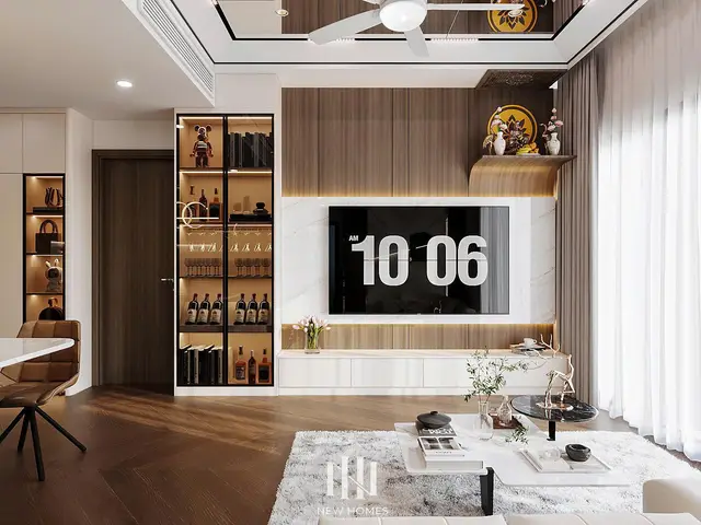 Phòng khách — Căn 3PN Hiện đại — Lumière Evergreen toà A1