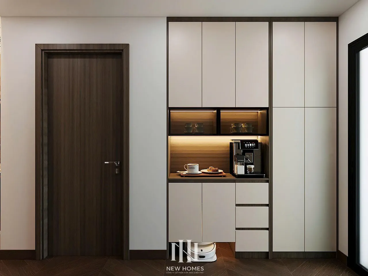 Căn 3PN Hiện đại — Lumière Evergreen toà A1 — sảnh – lối vào, thiết kế 3d
