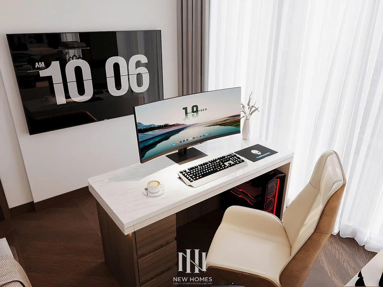Căn 3PN Hiện đại — Lumière Evergreen toà A1 — phòng ngủ 3, thiết kế 3d