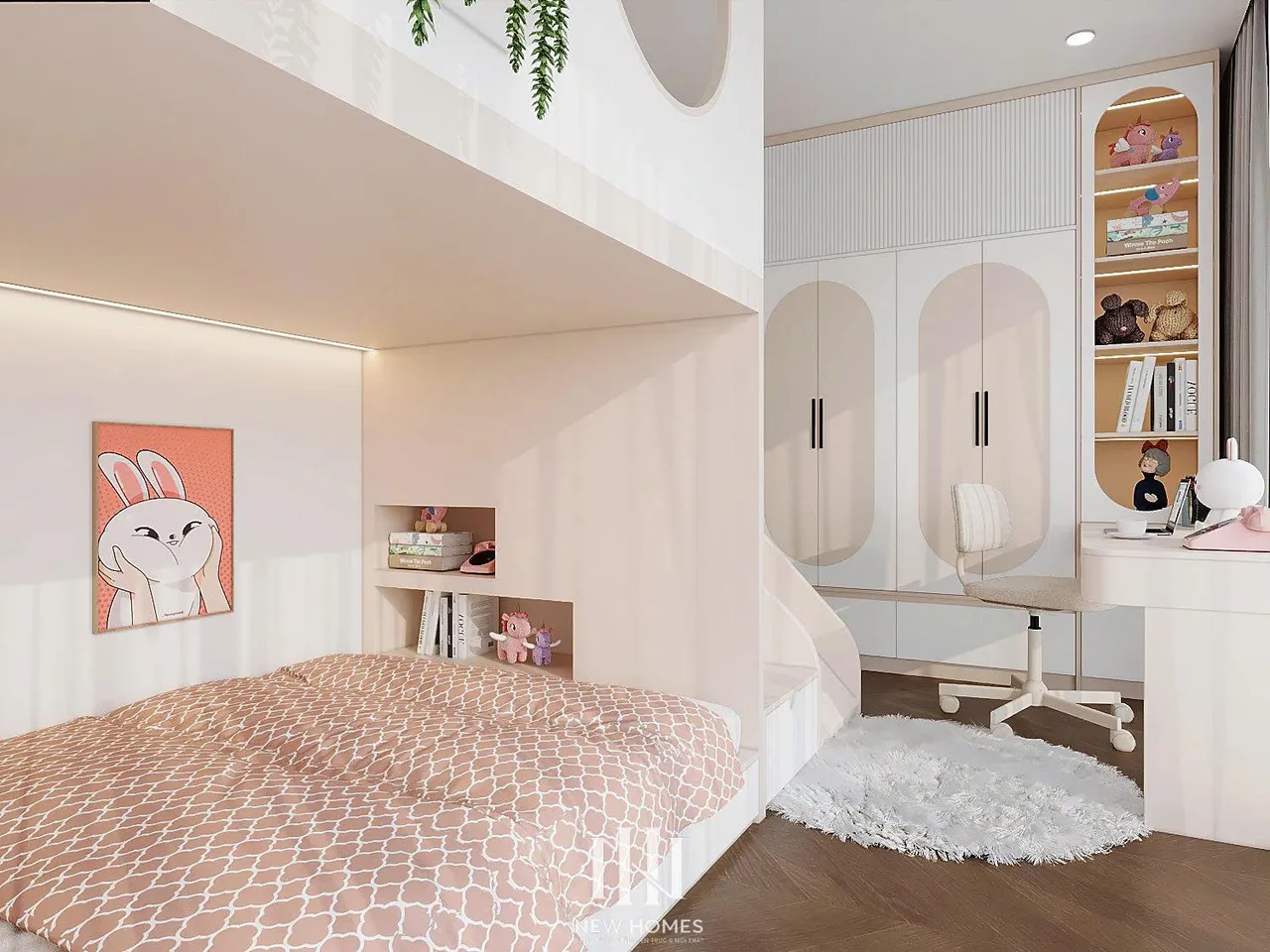 Căn 3PN Hiện đại — Lumière Evergreen toà A1 — phòng ngủ 3, thiết kế 3d
