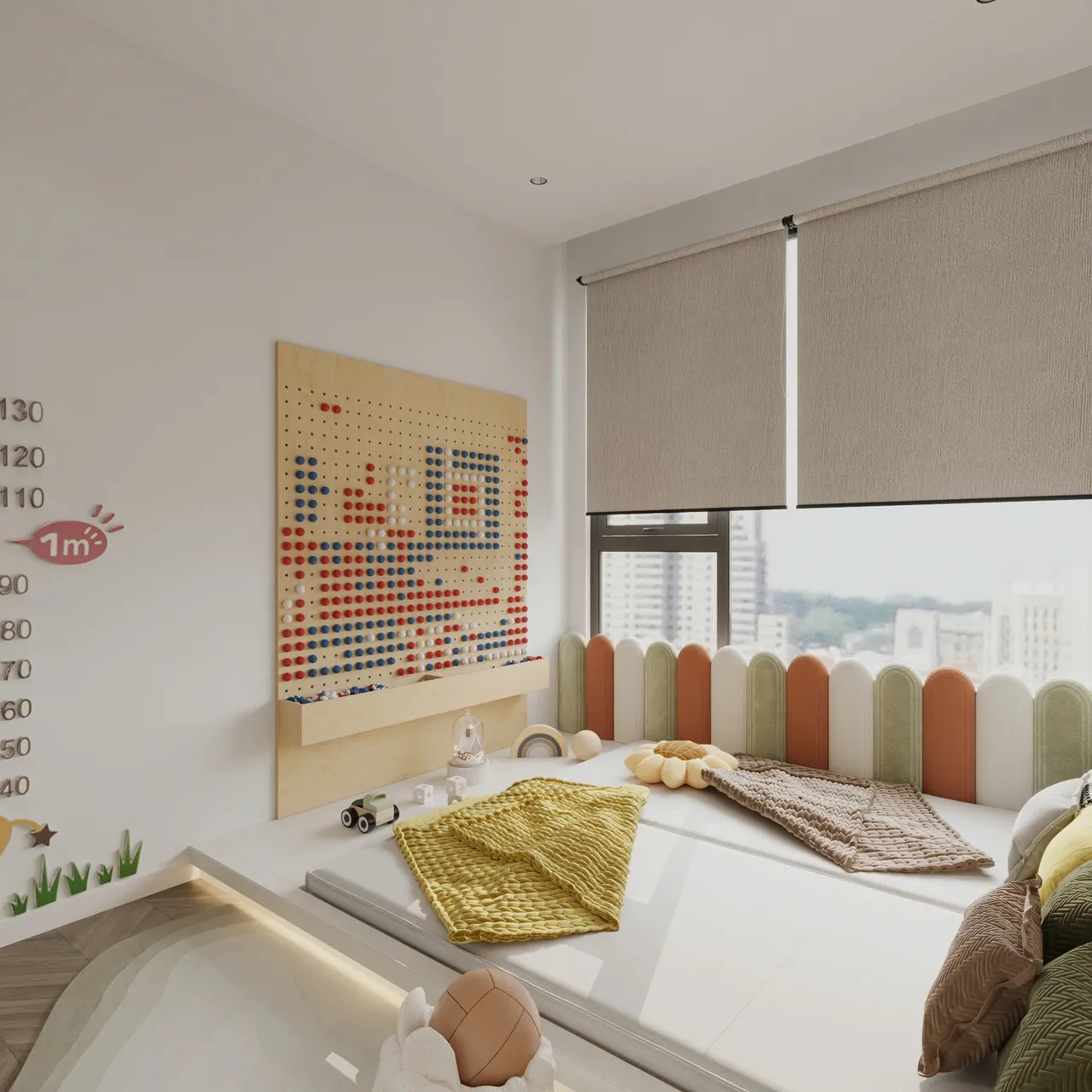 Căn 2PN Hiện đại — Lumière Evergreen toà A1 — phòng ngủ 2, thiết kế 3d