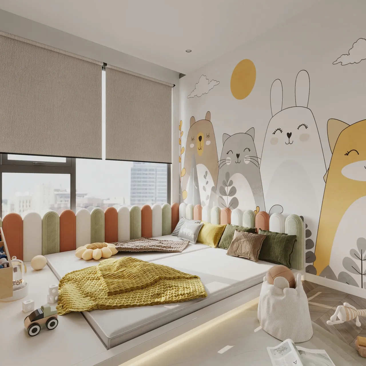 Căn 2PN Hiện đại — Lumière Evergreen toà A1 — phòng ngủ 2, thiết kế 3d