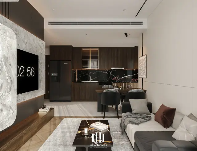 Bếp – phòng ăn — Căn 2PN Hiện đại — Lumière Evergreen toà A1