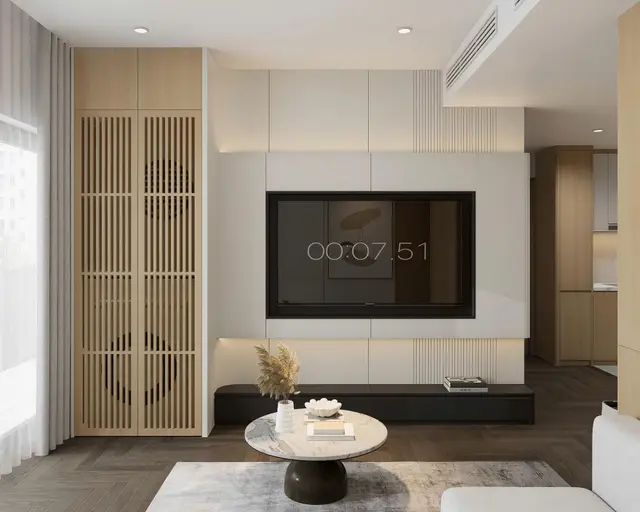Phòng khách — Căn 3PN Hiện đại — Lumière Evergreen toà A1