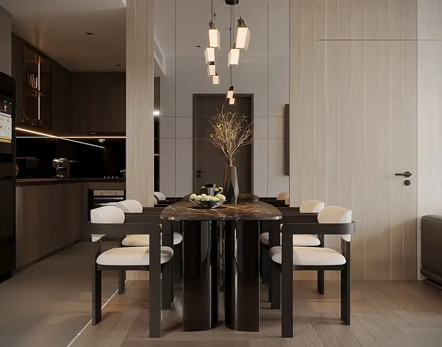 Bếp – phòng ăn — Căn 2PN Hiện đại — Lumière Evergreen toà A2