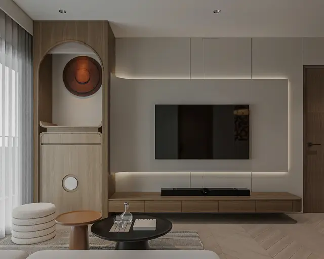 Phòng khách — Căn 1PN Hiện đại — Lumière Evergreen toà A2