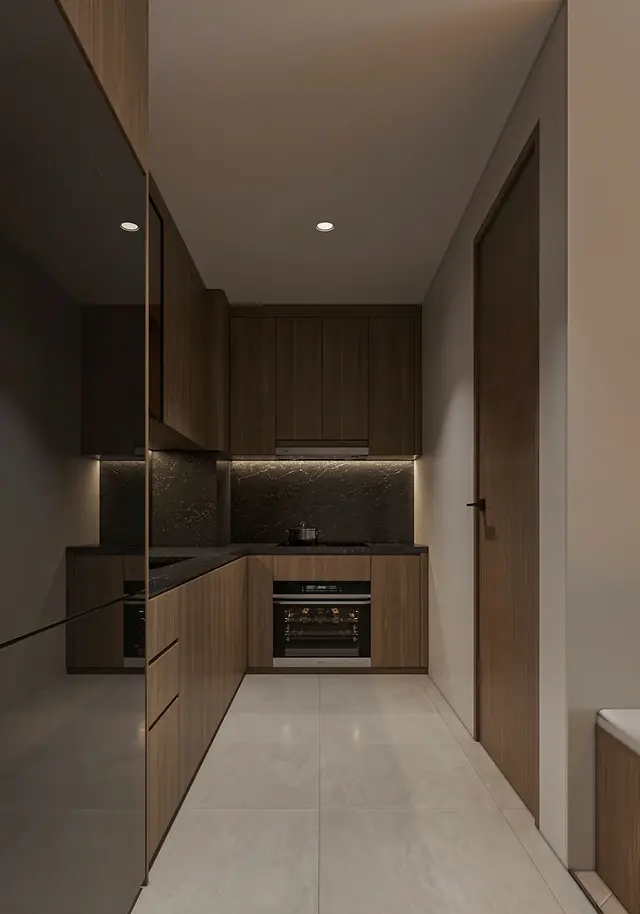 Bếp – phòng ăn — Căn 1PN Hiện đại — Lumière Evergreen toà A2
