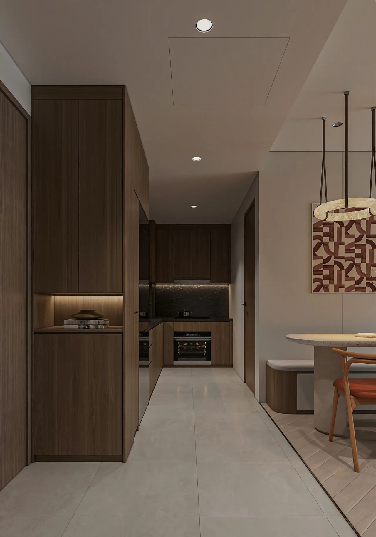Căn 1PN Hiện đại — Lumière Evergreen toà A2 — sảnh – lối vào, thiết kế 3d
