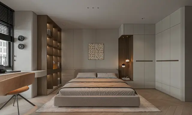 Phòng ngủ master — Căn 1PN Hiện đại — Lumière Evergreen toà A2