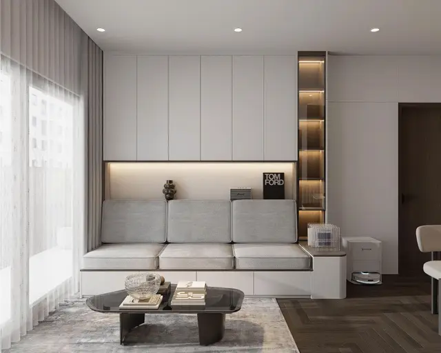 Phòng khách — Căn 2PN Hiện đại — Lumière Evergreen toà A2