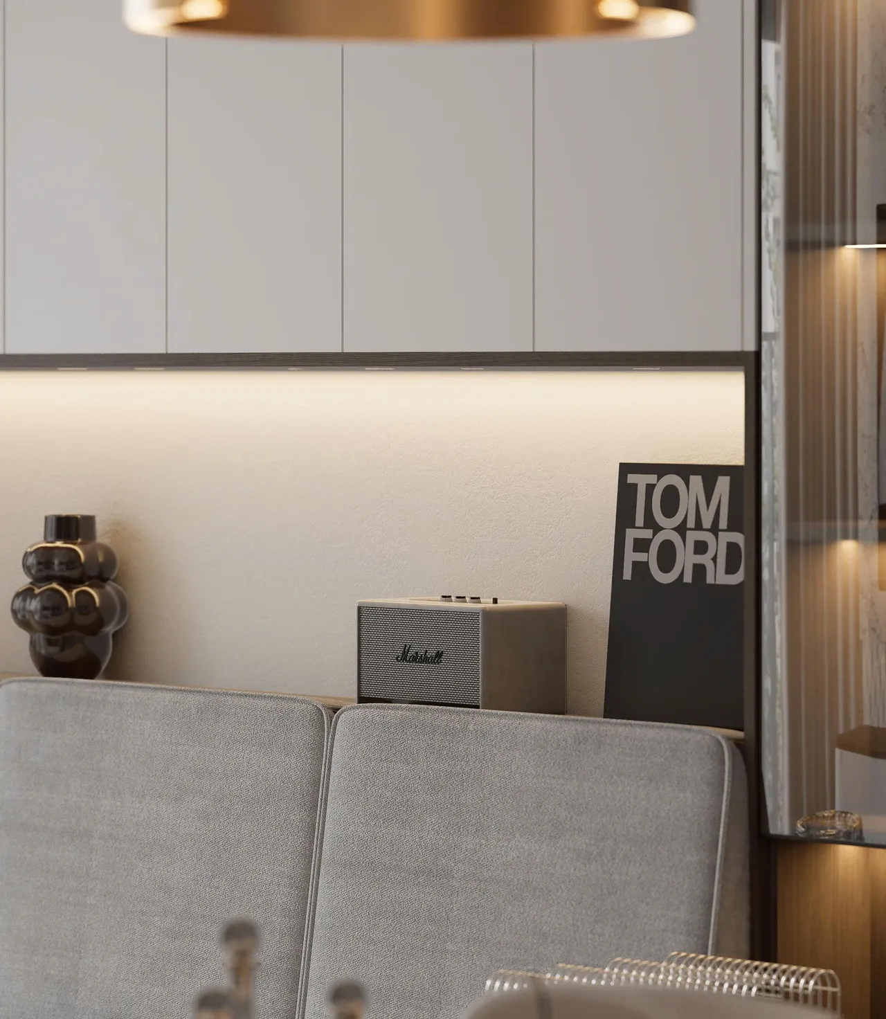Căn 2PN Hiện đại — Lumière Evergreen toà A2 — phòng khách, thiết kế 3d
