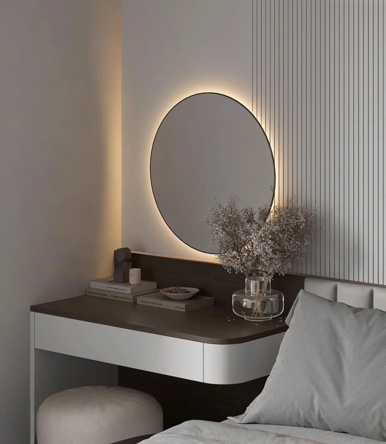 Căn 2PN Hiện đại — Lumière Evergreen toà A2 — phòng ngủ master, thiết kế 3d