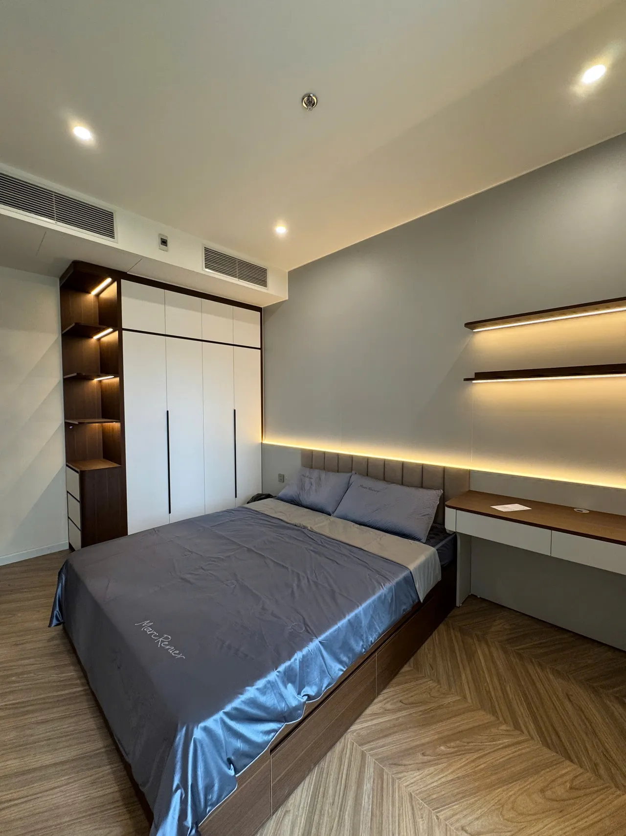 Mẫu nội thất Hiện đại — Lumière Evergreen toà A2 — phòng ngủ 2, hoàn thiện thực tế
