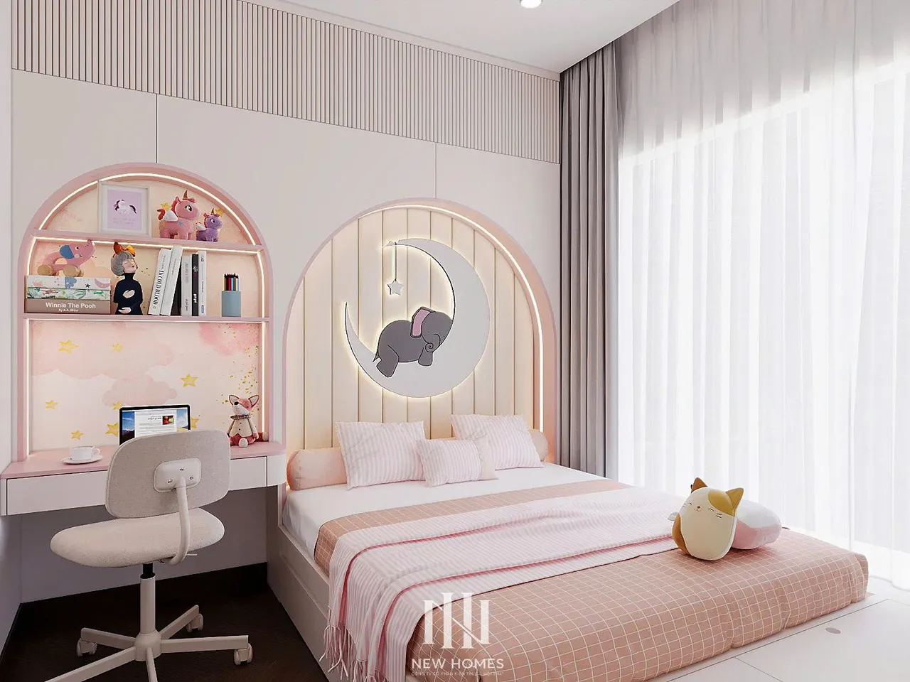 Căn 2PN Hiện đại — Lumière Evergreen toà A3 — phòng ngủ 2, thiết kế 3d