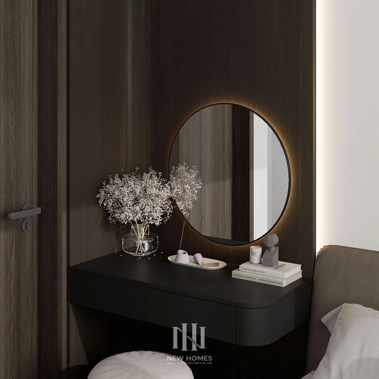 Căn 3PN Hiện đại — Lumière Evergreen toà A3 — phòng ngủ master, thiết kế 3d